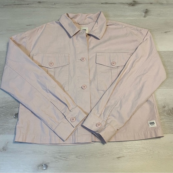 Vans Cropped Boxy Pale Blush Shacket Jacket, Size Medium, Pale Pink - Picture 1 of 11